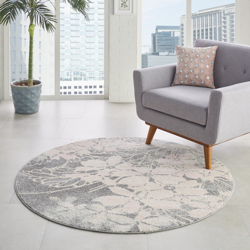 Nourison Tranquil Ombre Floral Floral Grey/Pink Area Rug