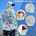 thumbnail image 4 of SEANATIVE Sun Protection Fishing Shirts for Men Long Sleeve Hooded Rash Guard Men's Outdoor Fishing Apparel for Swimming Surfing Hiking, 3XL, Sea Turtle Hibiscus Flower Blue White Tie-dye, 4 of 7