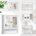 thumbnail image 6 of S&W Wall Mounted Bathroom Cabinet Medicine Cabinet with Double Mirror Doors - White, 6 of 6