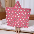 thumbnail image 5 of Pink Cartoon Unicorn Pattern Hooded Bath Towel，50"x30" for Ages 3 To 12 Kids, Quick Dry Lightweight Soft Microfiber Hood Beach Towel Cover Up for Kids, 5 of 7