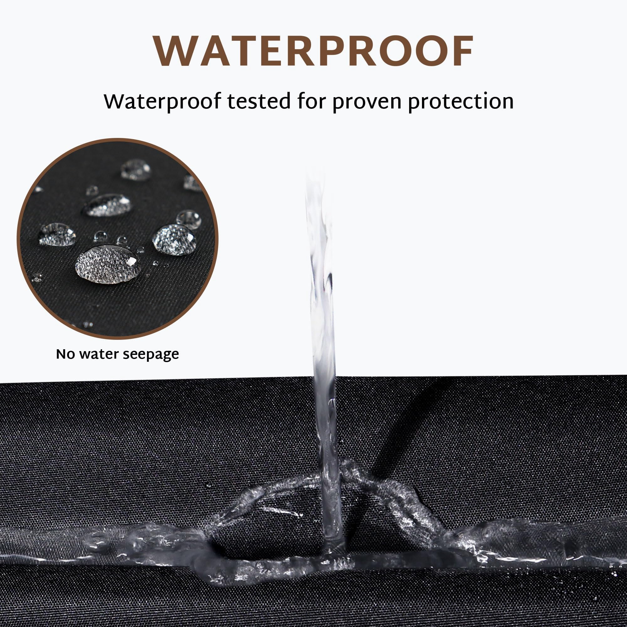 Seralis Outdoor Sectional Cover 100"x100" Black V-Shaped Patio Sofa Cover 420D Heavy Duty Waterproof