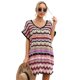 thumbnail image 1 of Sexy V-neck Bikinis Cover Up for Women Color-Block Beach-Dress Knitted Bathing Suit Cover Up Hollow Swimsuit Cover Up XL Green, 1 of 4