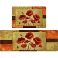 thumbnail image 1 of Floral Farmhouse Kitchen Rugs Set 2 Piece Colorful Fall Flowers Poppy Seasonal Decorative Rug for Kitchen Low-Profile Floor Mats Decorations for Home Kitchen 17x48+17x30 Inches, 1 of 6