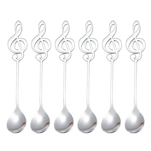 Stainless Steel Coffee Spoon-6 Pcs Creative Tableware Dessert Spoons, Stirring, Mixing, Sugar, Stir, Ice Cream, Cake, Teaspoon Set