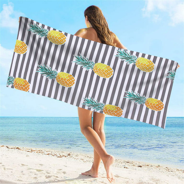 Fesfesfes Microfiber Beach Towel Super Lightweight Colorful Bath Towel Sandproof Beach Blanket Multi-Purpose Towel for Travel Swimming Pool 30x60 inch