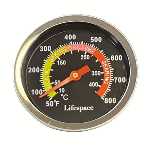 Lifespace Universal Replacement Grill / Smoker Thermometer - Colour Face