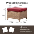 thumbnail image 7 of Unnifurnzi Outdoor Ottoman Set of 2-All Weather Wicker Outdoor Footstool with Removable Cushions Outdoor Olefin Fabric Patio Ottoman for Deck Porch Balcony Garden-Yellow/Red, 7 of 7