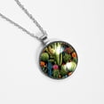 thumbnail image 4 of Cactus Elegant Glass Design Circular Pendant Necklace - Stylish Statement Necklaces, 4 of 5