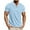 Light Blue, variant on Besolor Mens Summer T-Shirts Short Sleeve Button up Casual Basic Tees Tops Beach Collarless Golf Shirts