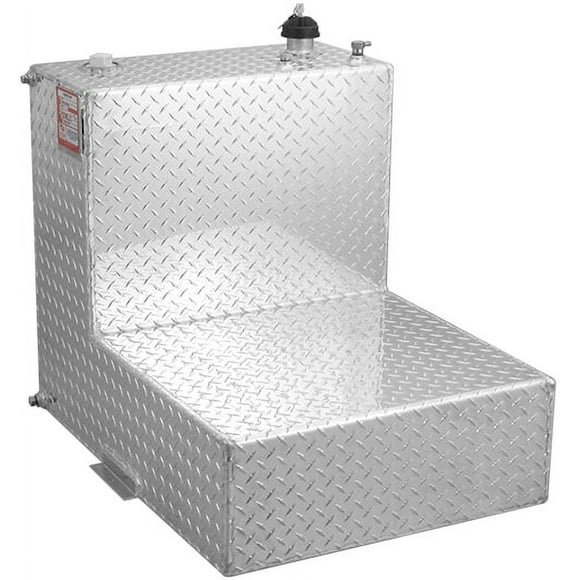 RDS Tanks Liquid Transfer Tank 70531 DOT Approved; Gasoline or Diesel; 48 Gallon Capacity; L-Shape; Diamond Tread; Aluminum; Used For Transferring Fuel To Automobiles/Boats/4-Wheelers/Generators