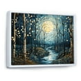 thumbnail image 2 of Designart "Mystic Moonlight Birch Woods VI" Tree Birch Floater Framed Wall Art Living Room, 2 of 7