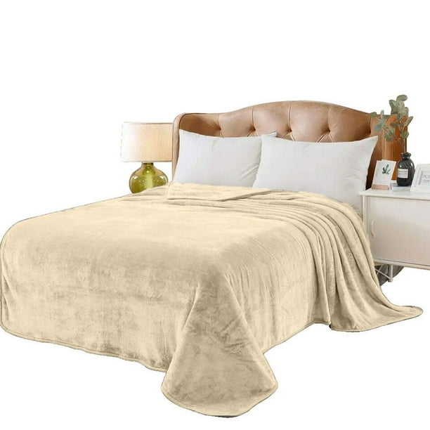 Cobertor Ligero Liso MELOCOTTON HOGAR Matrimonial Hotelero Beige