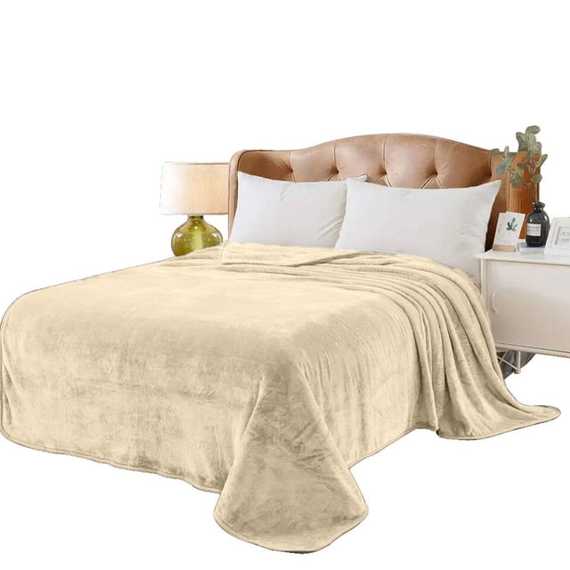 Cobertor Ligero Liso MELOCOTTON HOGAR Matrimonial Hotelero Beige