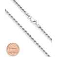 thumbnail image 3 of Miabella Solid 925 Sterling Silver Italian 3mm Diamond-Cut Braided Rope Chain Necklace for Men Women, 925 Sterling Silver Made in Italy (Length 18 Inches), 3 of 7