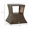 thumbnail image 2 of Table d'Appoint d'Extérieur avec Trou pour Parasol, Table d'Extrémité à 2 Niveaux en Rotin Osier avec Tablette de Rangement, Toutes Saisons pour l'Extérieur, Patio, Jardin, Cour Arrière, Brun Mélangé, 2 of 6