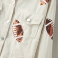thumbnail image 4 of Womens Fall Winter Corduroy Football Sequin Jacket Baseball Casual Jacket, 4 of 8