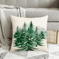 thumbnail image 3 of Spring Green Tree Throw Pillow Covers 18x18 Set of 2 Winter Christmas Nature Forest Trees Mountain Outdoor Pillows Cover Xmas Farmhouse Linen Decorative Cushion Case for Couch Bed Decor, 3 of 6