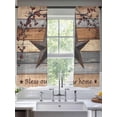 thumbnail image 2 of Texas Star Vintage Sheer Curtains 63 Inch Length 2 Panels for Living Room, Berry Grey Blue Brown Wooden Voile Kitchen Curtain Set, Luxury Privacy Drapes Window Treatment for Bedroom, 2 of 7
