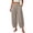 Khaki, variant on Linen Pants Women High Waist Pocketed Cotton Linen Loose Fit Balloon Barrel Bucket Wide Leg Casual Fashion Trousers Black
