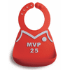 Bibiroo Silicone Baby Bibs, BPA-Free, Food Catch Pocket, Waterproof, Soft, Easy to Clean (Red MVP)