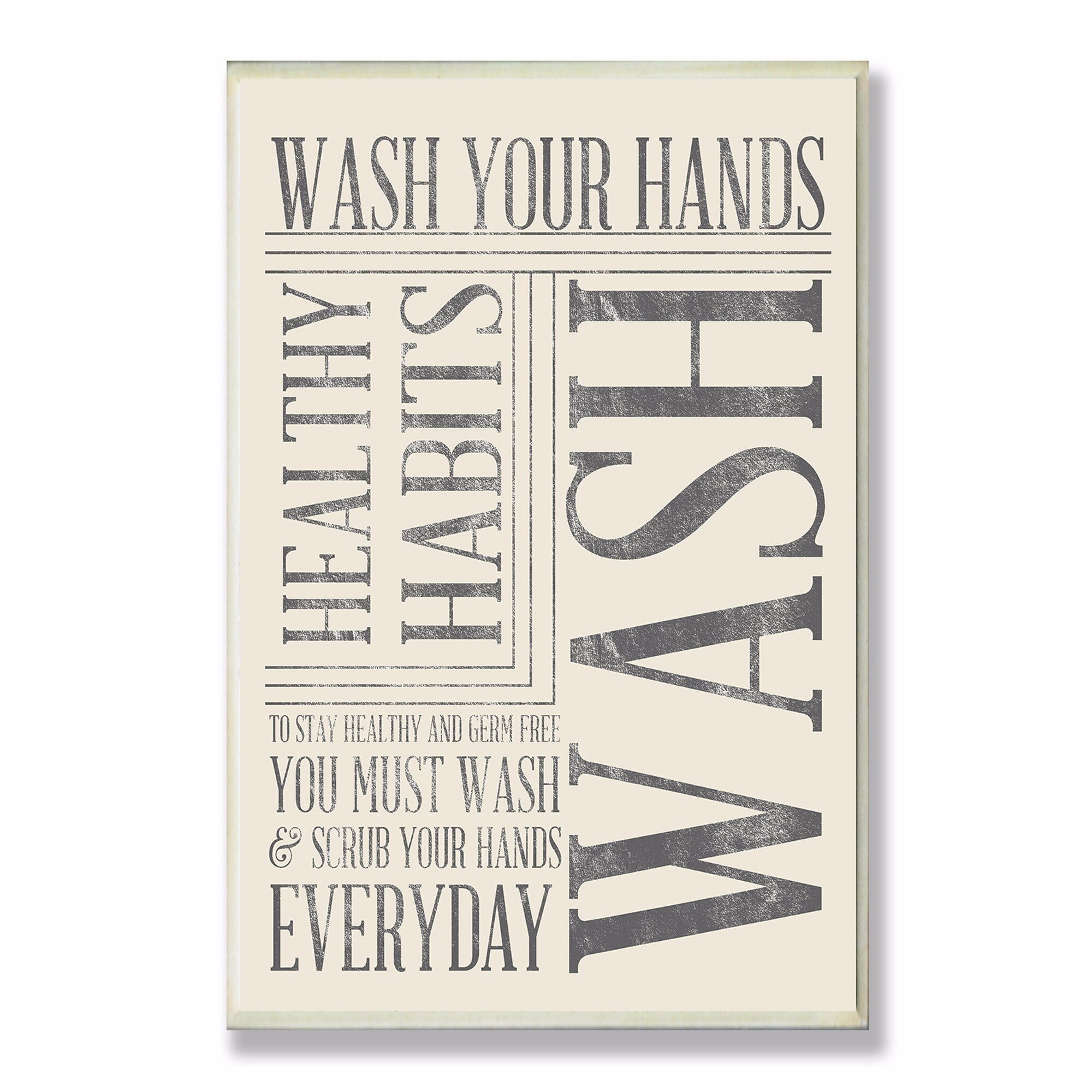 Stupell Industries Wash Your Hands Bathroom Wall Plaque Art