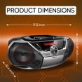thumbnail image 3 of Philips Boombox portátil Reproductor de CD Bluetooth Radio FM MP3 Mega Bass Reflex Sistema de sonido estéreo con NFC, 12 W, entrada USB, conector para auriculares y pantalla LCD, 3 of 5