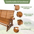 thumbnail image 5 of Fortune Candy Wood 5 ft. Patio Glider 3-Seater with Cup Holders and High Roll Back, Heavy Duty 800 lbs,  for Outdoor Patio Garden, Brown, 5 of 8