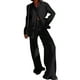 thumbnail image 2 of VISgogo Traje de Pijama de Dos Piezas para Mujer, Tops de Manga Larga con Botones y Cuello Vuelto de Color Sólido + Pantalones Largos con Cintura Elástica VISgogo moda, 2 of 9