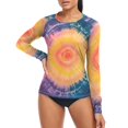 thumbnail image 4 of joogoo Womens UPF 50+ Rash Guard Swirl Orange Tie Dye Long Sleeve UV Protection Sun Shirts Tops XL, 4 of 7