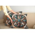 thumbnail image 2 of Ambesonne Rustic Throw Pillow Cover 2 Pack, Southwestern Wreath Ethnic, 16", Turquoise Redbrown and Tan, 2 of 7
