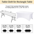 thumbnail image 3 of Mantel fijo de spandex blanco de 6 pies para mesa rectangular x12, 3 of 7