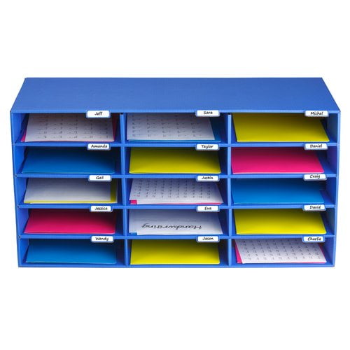 Adiroffice 15 Compartment Classroom Paper Organizer Literature Sorter