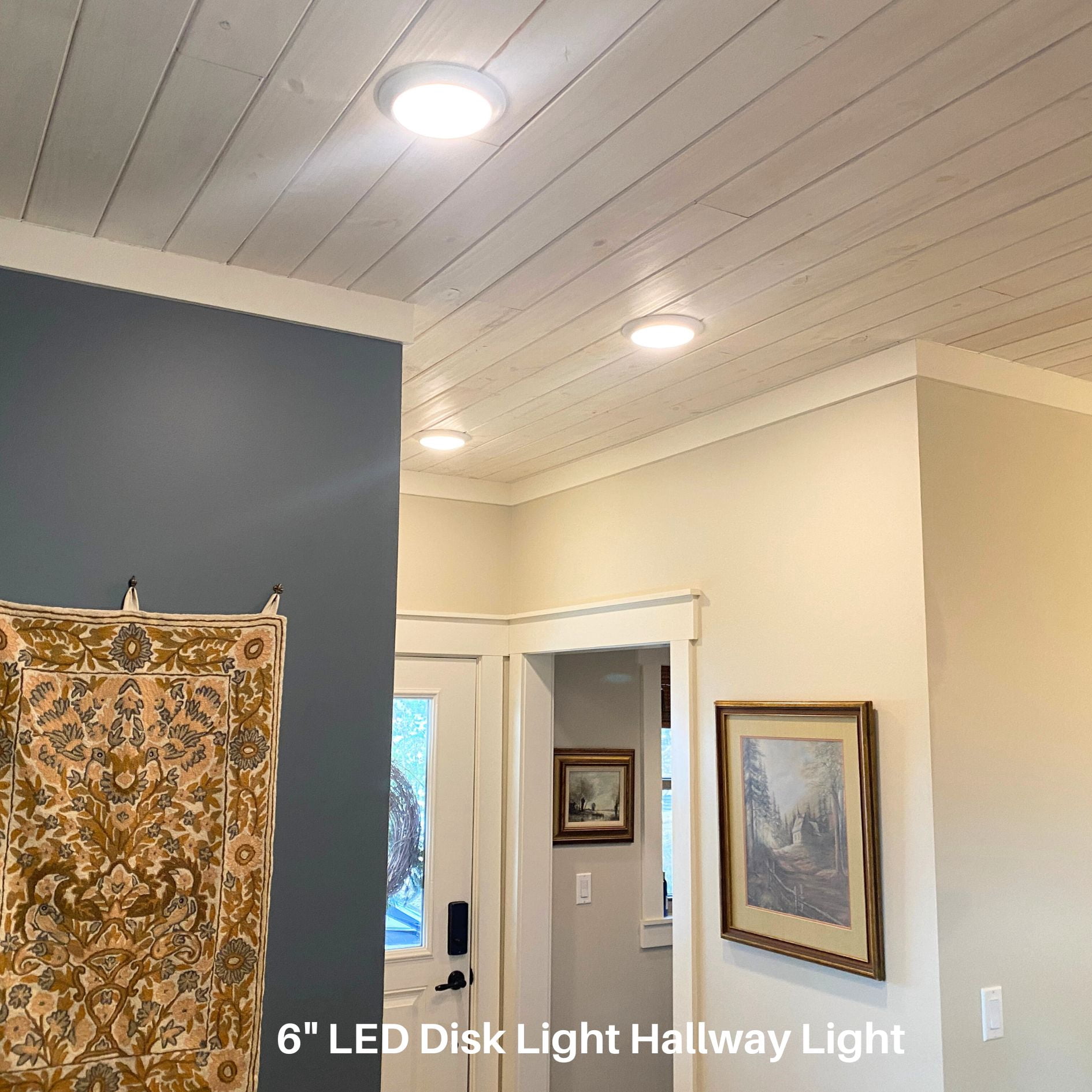 FLI Products 6in LED Flush Mount Ceiling Disk Light, 750 Lumen 3000k Warm White, Dimmable 8pk