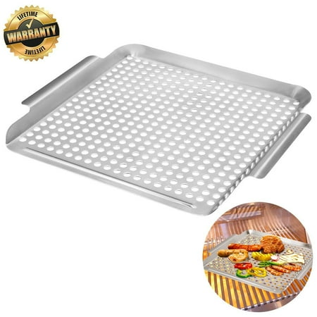 Grill Pan, Stainless Steel Grill Topper Heavy Duty BBQ Grill Wok with
