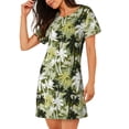thumbnail image 2 of Disketp Hawaii Palms para Camisón Corto de Manga Corta para Mujeres, Camisón Cómodo con Escote Redondo, Bonito y Confortable, 2 of 6