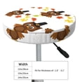thumbnail image 4 of Balery Colorful maple leaf owl Round Bar Stool Seat Covers Velvet Fabric Adjustable Protects from Scratches and Stains for 14-17 Inch Chair-13 inch, 4 of 7