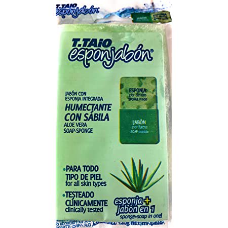 T TAIO ESPONJABON SAVILA ALOE VERA piel de porcelana. 1 PC
