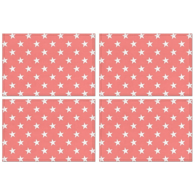 Red Gingham Placemat Red Gingham Colored Table Mat Kitchen Table Mats for Tea Parties Dinner Table Setting Decorations-Star 4 Piece