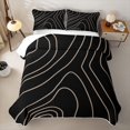 thumbnail image 2 of Homewish Aesthetic Lines Twin Quilt Set,Minimalist Artwork Twin Coverlet Set,Black Brown,2 Pieces, 2 of 7