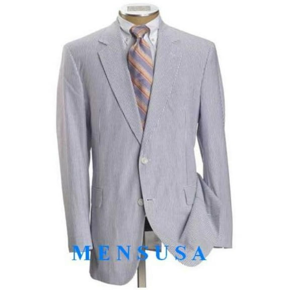 Summer 2 Piece Suits For Men 2 Button Jacket White And Sky