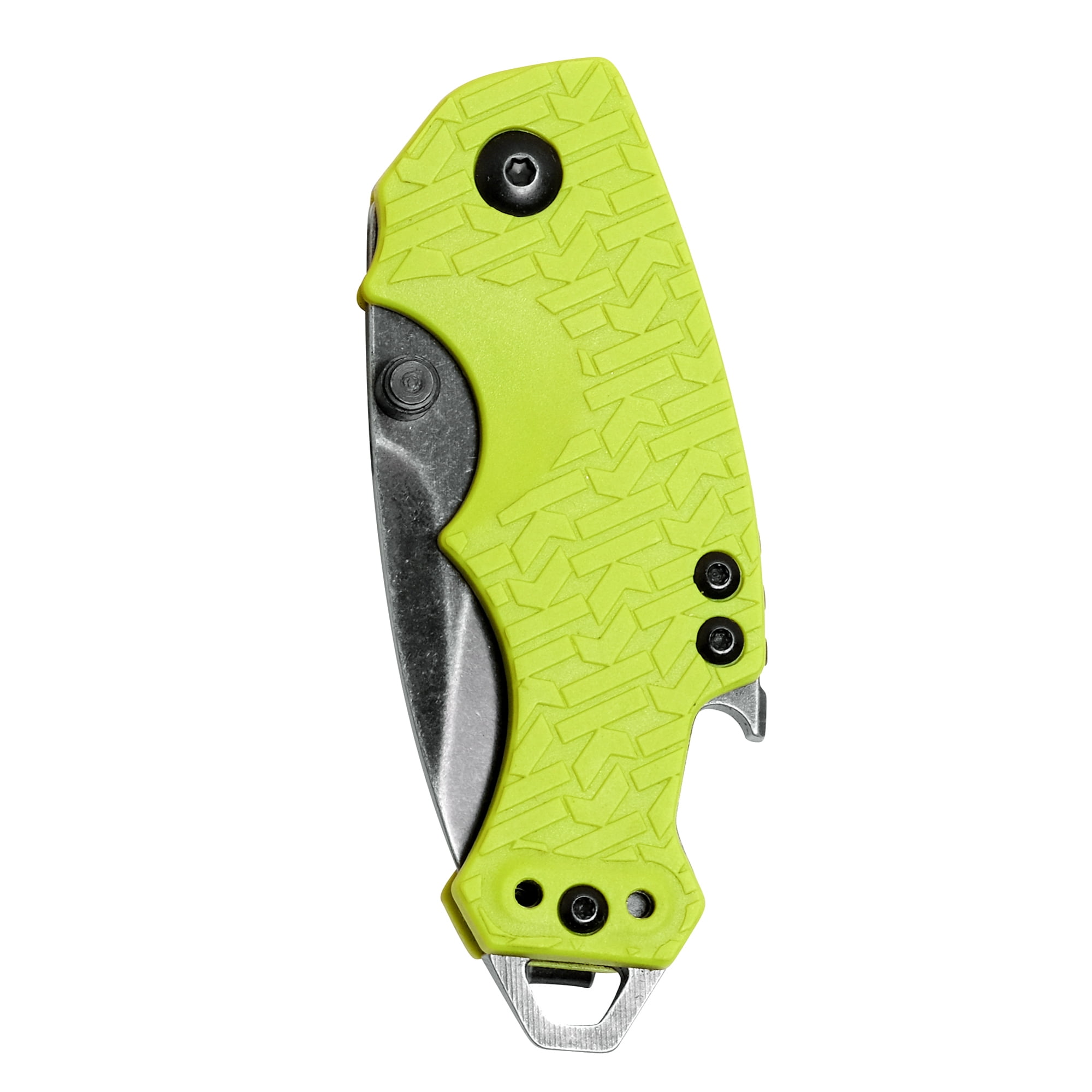 Kershaw Shuffle Lime(8700LIMEBW), Stainless Steel Blade With BlackWash Finish, Lime K-Texture Grip, Liner Lock, Reversible Deep-Carry Pocket Clip, Flathead Screwdriver, Bottle Opener, 2.8 OZ