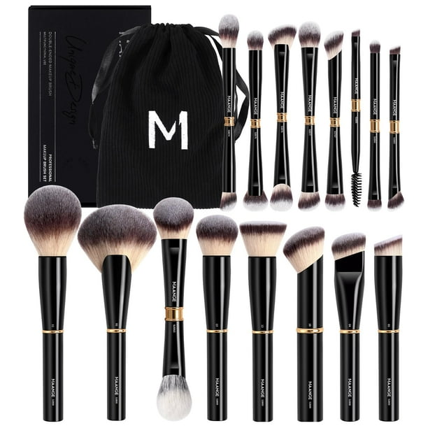 Set de brochas de maquillaje MAANGE, 16 unidades, con bolsa y caja