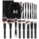 thumbnail image 1 of Set de brochas de maquillaje MAANGE, 16 unidades, con bolsa y caja de regalo, color negro, 1 of 8