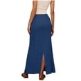 thumbnail image 4 of Inleife Drawstring Fashion Women Casual Comfortable Solid Color High Waisted Long Skirt, 4 of 6