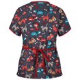 thumbnail image 2 of Hauts à Manches Courtes pour Femmes à Col en V Blouse T-shirt d'Uniforme de Travail pour Femmes, 2 of 3