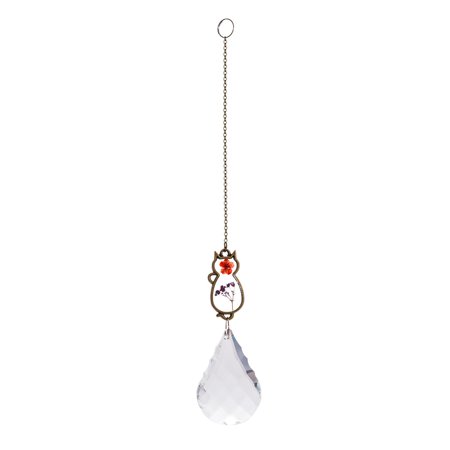 

Crystal Pendant rainbow making Hanging Ornament indoor and outdoor Decor Red Flower