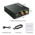 thumbnail image 7 of Digital-to-Analog Audio Converter, 96KHz DAC Digital Coaxial and Optical (Toslink/SPDIF) to Analog 3.5mm AUX and RCA (L/R) Stereo Audio Adapter DAC Converter with Fiber and Power Cable, 7 of 7