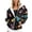 Black, variant on Womens Hoodies Dinosaur Print Hooded Long Sleeve Loose Fit Zip Up Pockets Jacket for Daily Wear Womens Sweatshirts Black L