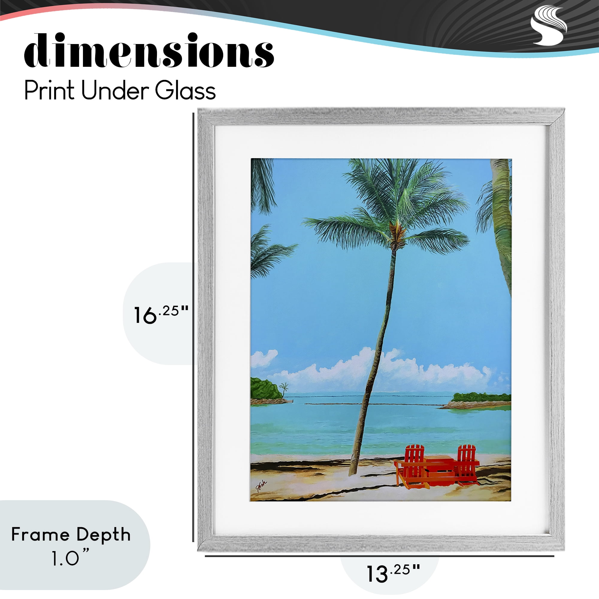 Stupell Industries Dreaming Of Palm Trees Gray Framed Print Under Glass, design by John Jaster