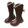 thumbnail image 5 of BOBOGOJP Girls Knee High Boots Kids Fashion Low Heel Side Zipper Tall Riding Boots for Toddler Little Kid Big Kid Brown for Size 2.5, 5 of 7